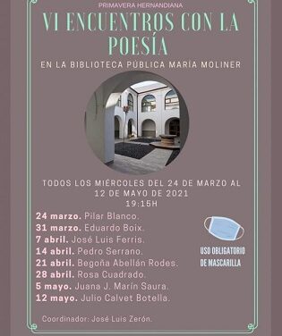 Rosa Cuadrado recitarà aquest dimecres a la Biblioteca Pública Municipal “María Moliner” d’Oriola