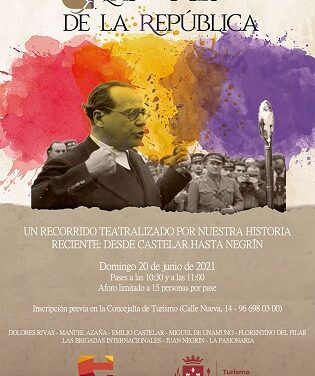 El Ayuntamiento de Elda recupera el próximo 20 de junio la ruta turística teatralizada ‘Las Voces de la República’