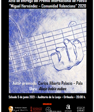 La Fundación Miguel Hernández hará entrega este sábado del premio de poesía correspondiente a la edición de 2020