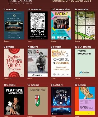 Avance de la programación cultural de septiembre y octubre de Alcoy