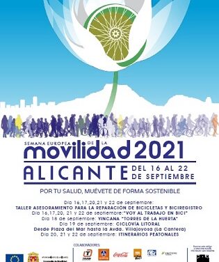 El Ayuntamiento organiza un programa de actividades y talleres en la Semana Europea de la Movilidad con amplias medidas preventivas y aforos limitados en Alicante