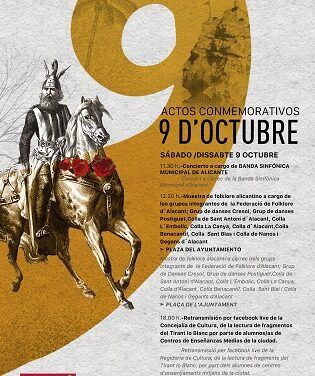 Música i folklore alacantí en la plaça de l’Ajuntament per als actes de celebració del 9 d´Octubre