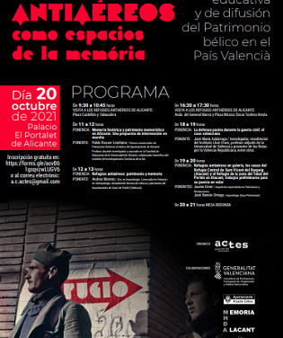 El próximo 20 de octubre tendrá lugar la “I Jornada educativa y de difusión del Patrimonio bélico en el País Valencià”