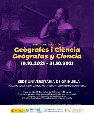 La Concejalía de Igualdad y la Universidad de Alicante traen a Orihuela la exposición ‘Geógrafas y Ciencia’