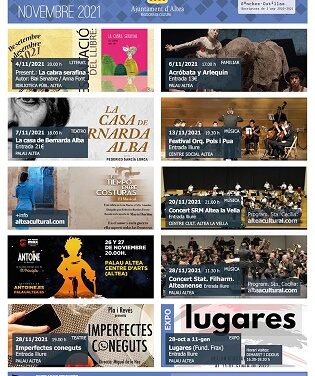 Música i teatre destaquen a la programació cultural del mes de novembre a Altea