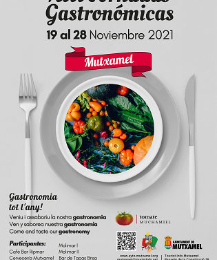 Vuelven las 13ª Jornadas Gastronómicas de Mutxamel del 19 al 28 de noviembre