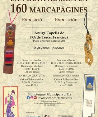 La Capella de l’Orde Tercer d’Elx acull una exposició que dona la volta al món a través de 160 marcapágines