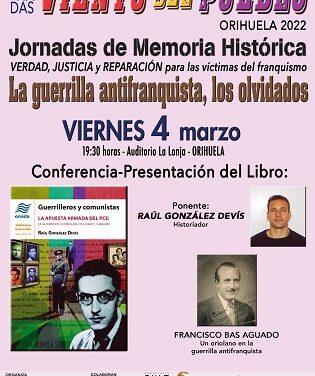 Este viernes el historiador Raúl González Devís hablará de la lucha armada de los guerrilleros comunistas contra Franco
