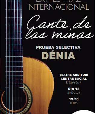 Dénia se convierte en sede de la selección de participantes del Festival del Cante de las Minas de La Unión