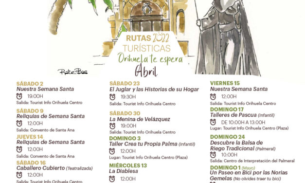 Turismo de Orihuela presenta las Rutas Turísticas de abril con la Semana Santa como protagonista