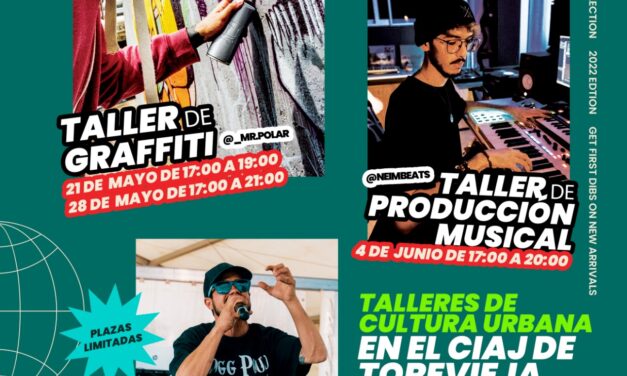 El próximo sábado 21 de mayo, comienzan los talleres se cultura urbana de graffiti, producción musical y rap