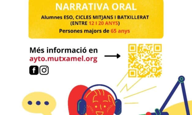 Abierto el plazo para presentar las obras al certamen de Narrativa ‘Vila de Mutxamel’ que este año apuesta por la modalidad oral