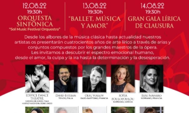 Torrevieja acogerá del 12 al 14 de agosto el III FESTIVAL INTERNACIONAL «SOL MUSIC FESTIVAL