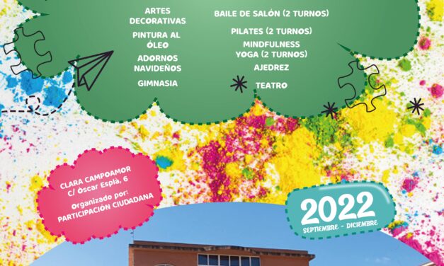 Participación Ciudadana de Petrer ofrece 15 talleres de tiempo libre y calidad de vida para el último trimestre del año