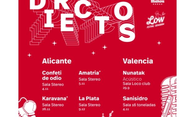 Nunatak, Amatria, Confeti de Odio y La Plata, en el nuevo ciclo de Directos Vibra Mahou x Low