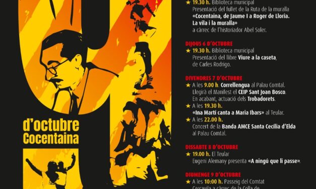 L’Ajuntament de Cocentaina organitza un ampli ventall d’activitats per a celebrarla Festa del 9 d’Octubre