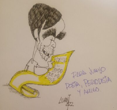 Juan José Cervetto presenta su poemario “El tiempo que me diste”. Viñeta #37 de Luis Antonio Mac-Beath, LUANT