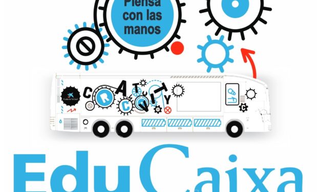 L’autobús de la creativitat i l’enginy de la Fundació La Caixa arriba a Elda i fa parada en l’aparcament del Nou Pepico Amat