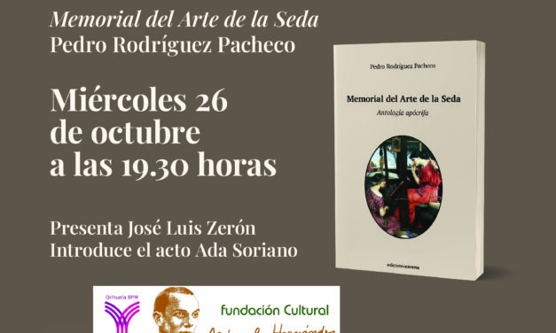El poeta sevillà Pedro Rodriguez Pacheco presentarà el seu nou llibre a la Biblioteca María Moliner d’Oriola