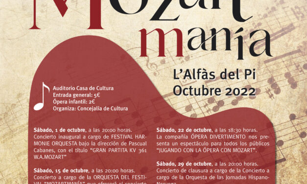 Obres de Mozart i Elgar aquest dissabte en el Festival de Música Clàssica Mozartmanía de l’Alfàs