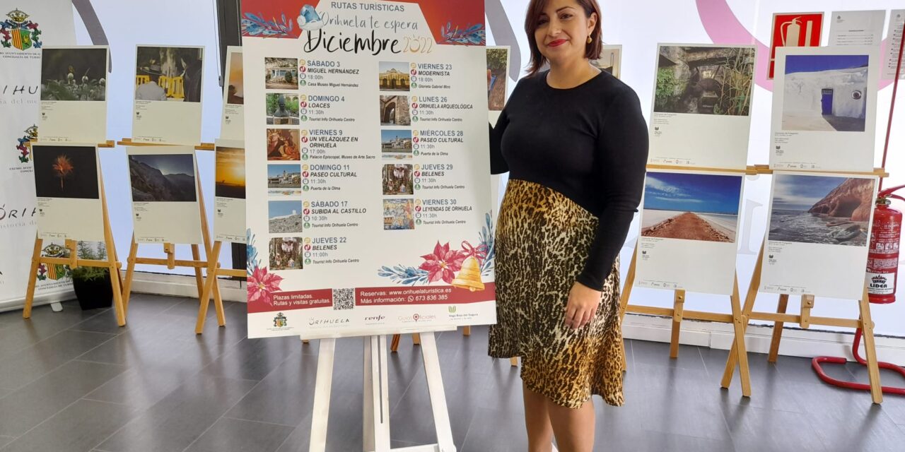 María García presenta les rutes programades per la Regidoria de Turisme d’Oriola per al mes de desembre