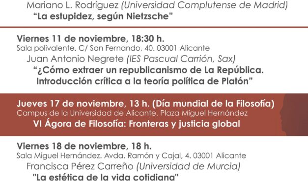 La estupidez según Nietzsche abre la V edición del ciclo Filosofía en Abierto de la UA
