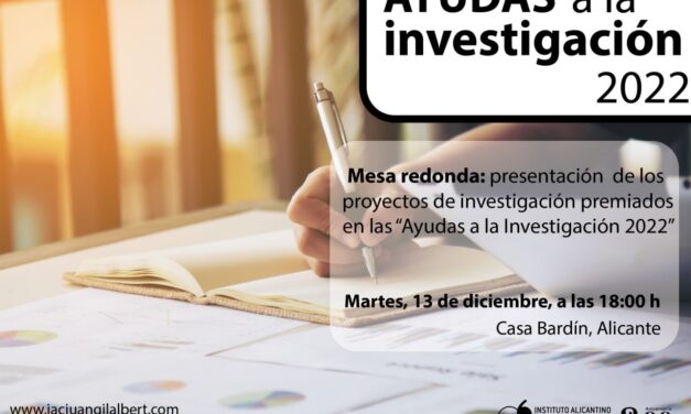 El Instituto Gil-Albert presenta los proyectos de Ayudas a la Investigación dotados con 8.000 euros cada uno
