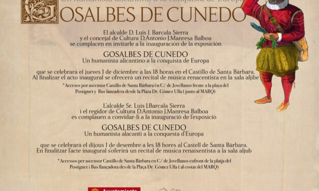 El professor de la UA Antoni Biosca recupera la figura de l’humanista alacantí Gosalbes de Cunedo amb una exposició