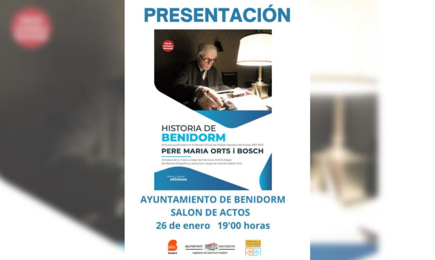 Un llibre compila uns 40 articles escrits per Pere Mª Orts i Bosch en les revistes de Festes Patronals entre 1967 i 2013 de Benidorm