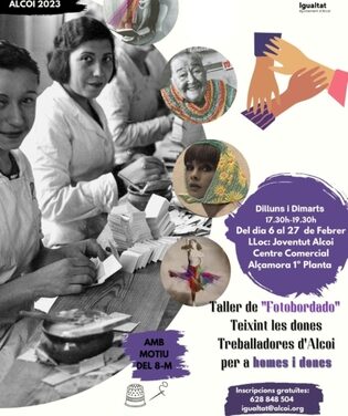 Igualdad de Alcoy organiza un taller de ‘fotobordado’ y montará una exposición con imágenes de mujeres trabajadoras de Alcoy