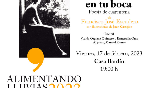 L’Institut Gil-Albert presenta l’últim llibre del poeta Francisco José Escudero, Sol pinso en la teua boca