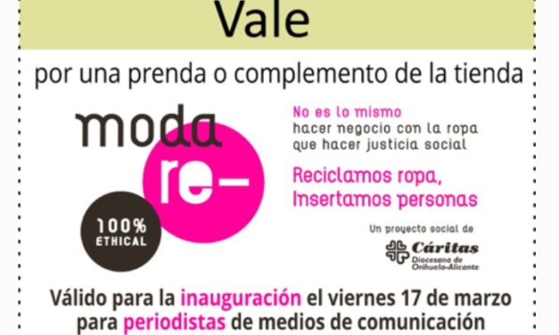Cáritas abre este viernes en Elche una nueva tienda Moda Re-