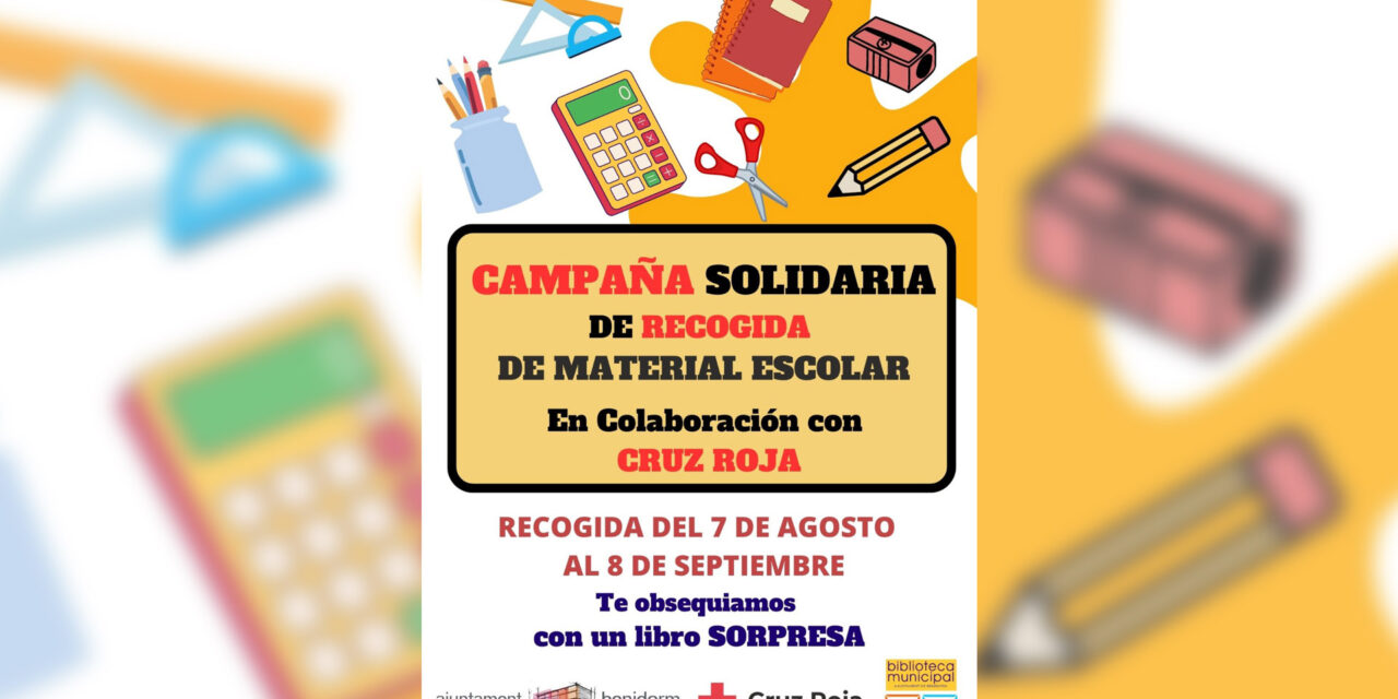 La red de bibliotecas de Benidorm y Cruz Roja inician una campaña de recogida de material escolar