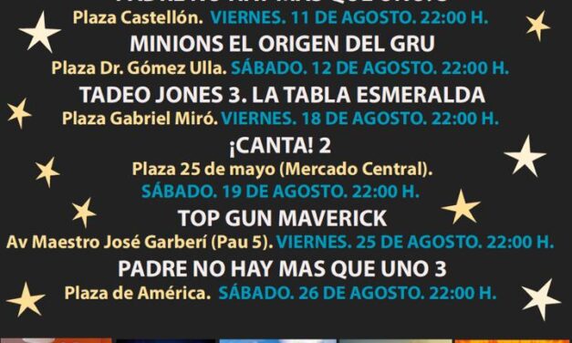 El cine en la calle vuelve a Alicante y toma seis plazas los tres próximos fines de semana