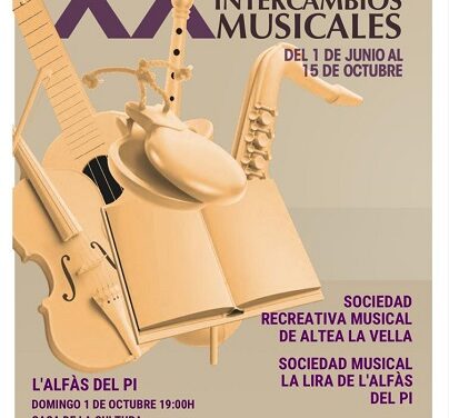 Concierto gratuito el domingo de las Sociedades Musicales la Lira de l’Alfàs y de Altea la Vella