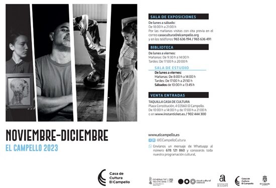 La regidoria de Cultura de el Campello programa un mes de novembre ple de teatre i un desembre protagonitzat per la música