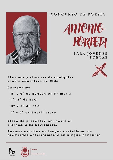 El Ayuntamiento de Elda convoca una nueva edición del concurso de poesía Antonio Porpetta