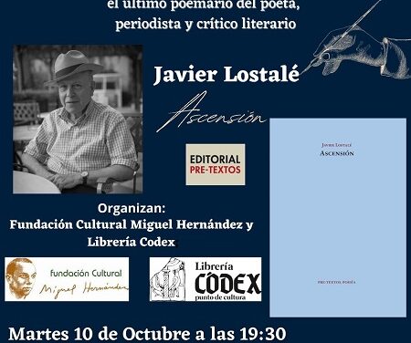 Presentació a Oriola del nou poemari de Javier Lostalé