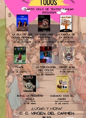Este domingo comienza la IV edición del ciclo de teatro familiar “Teatro para todos”