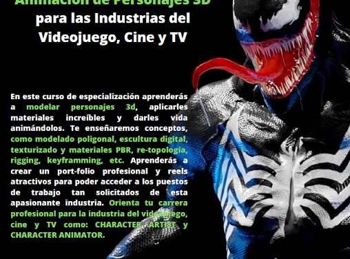 La UA oferta el curso Especialista en Diseño y Animación de Personajes 3D para las Industrias del Videojuego, Cine y TV