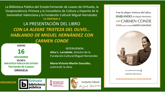 Presentació a Oriola del nou llibre sobre Carmen Conde publicat per la Fundació Miguel Hernández