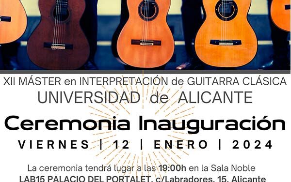 Comienza la duodécima edición del Máster en Interpretación de guitarra clásica de la UA