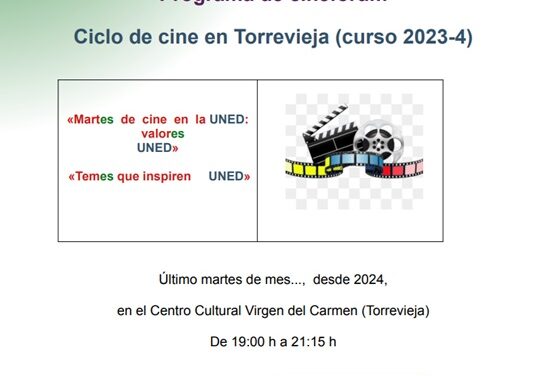 Actividades de extensión cultural en el aula de la UNED de torrevieja con el programa Cinecrítico