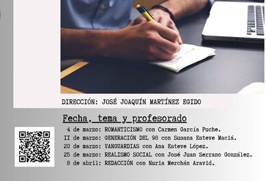 La Seu de la UA a Elda organitza dins de la seua programació cultural un taller que realitza un recorregut per la història de la literatura espanyola