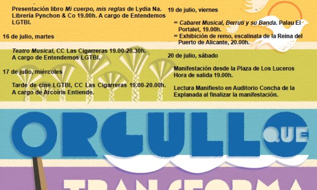 Alacant arranca la Setmana de l’Orgull, que inclou actes culturals, festius i reivindicatius