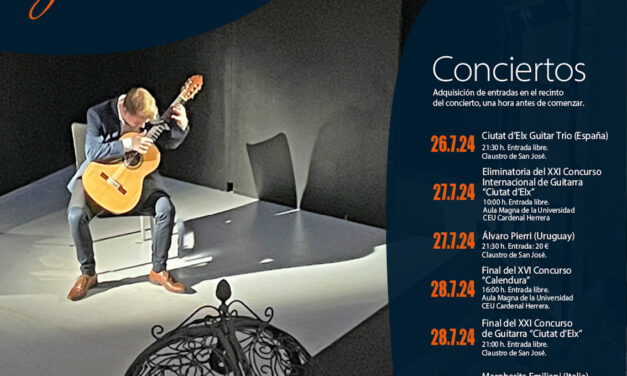 Aquest cap de setmana comença el FESTIVAL DE GUITARRA ‘CIUTAT D’ELX’