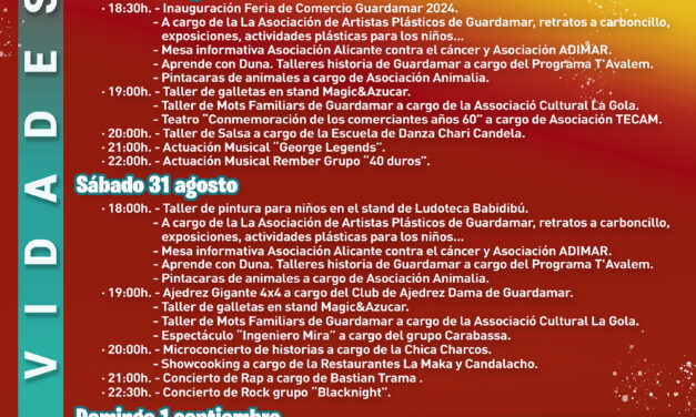 Guardamar del Segura prepara su Feria de comercio con más sabor: «Show Cooking» y talleres dulces para fomentar la gastronomía local