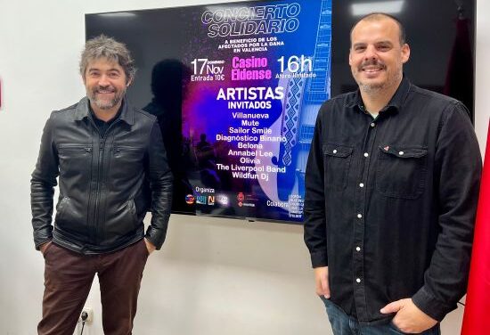 El Casino Eldense acogerá el próximo domingo por la tarde un concierto solidario de pop-rock cuyos beneficios se destinarán a ayudar a los afectados por la DANA