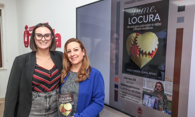 Els Salons Princesa d’Elda acolliran el divendres 29 la presentació del llibre ‘Dis-me bogeria’ de la psicòloga eldense Ana María Juan Amat