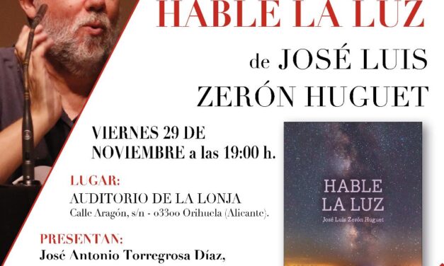 Este viernes se presentará en Orihuela el nuevo poemario de José Luis Zerón